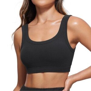 Women's Black Ribbed Sleepwear Top